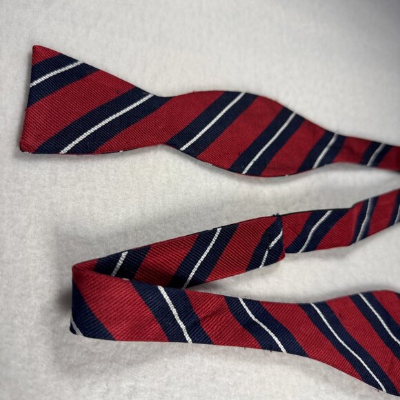 Vintage Bert Pulitzer Bow Tie Red Blue Self-Tie Adjustable 13 3/4 - 18 USA - Picture 3 of 8